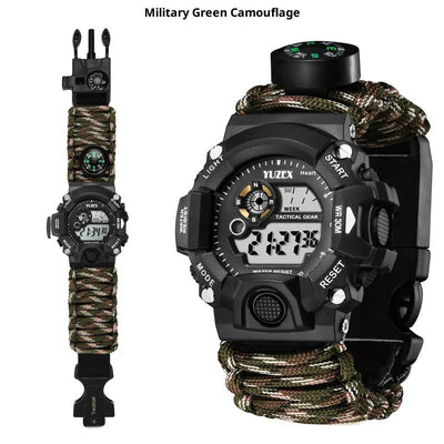 Multifunctional Parachute Cord Waterproof Watch Outdoor Survival Bracelet Sports Strap