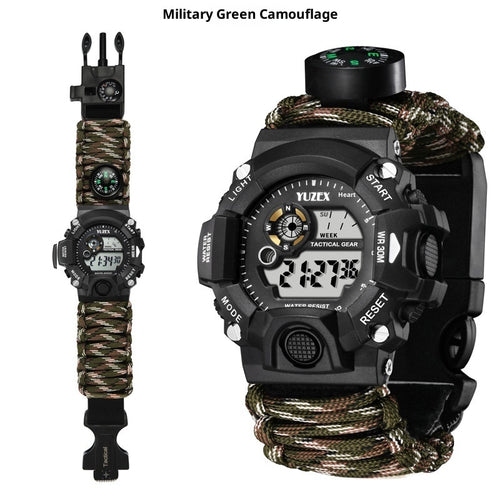 Multifunctional Parachute Cord Waterproof Watch Outdoor Survival Bracelet Sports Strap