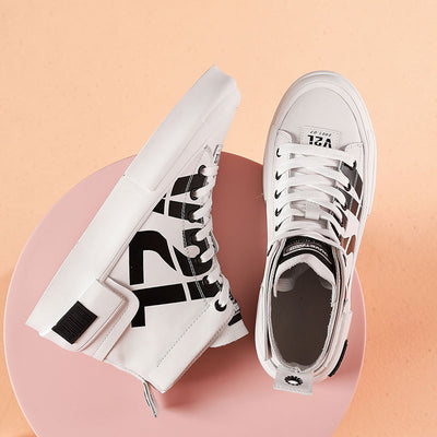 High-top Tide Shoes Korean Casual Lace-up Printed Sneakers HFD806566M