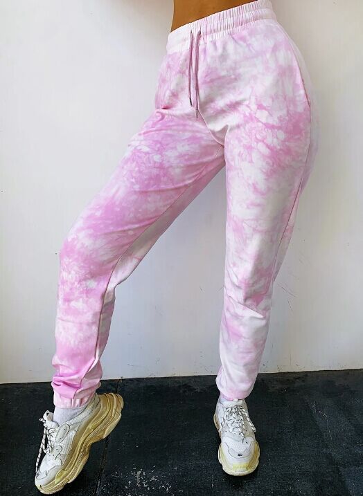 Tie-dye Sports Tie Drawstring Casual Trousers