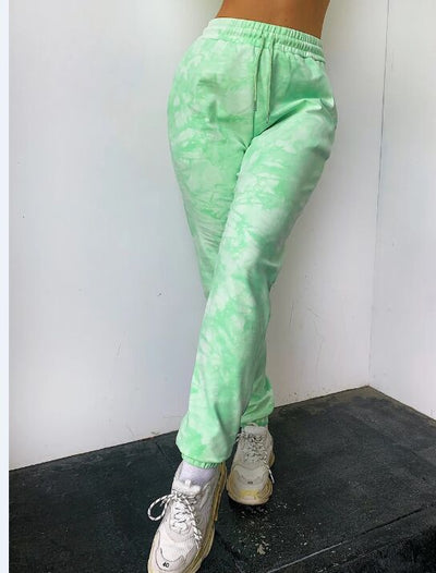 Tie-dye Sports Tie Drawstring Casual Trousers