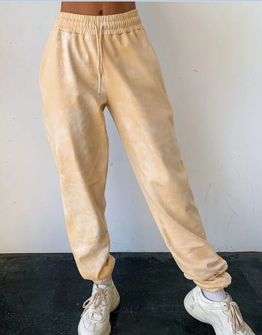 Tie-dye Sports Tie Drawstring Casual Trousers