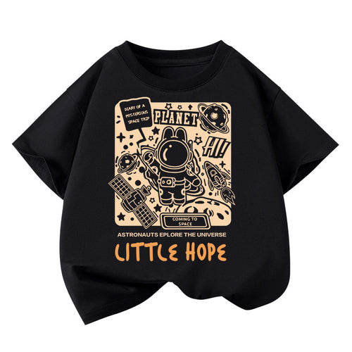 Boys' Cotton Loose-fitting Short-sleeve T-shirt