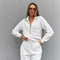 Loose Zip Top Drawstring Trousers Two-piece Set
