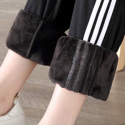 With velvet sport watch in autumn and winter winter female big fat code MM student casual pants