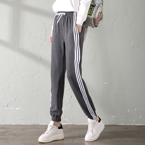 With velvet sport watch in autumn and winter winter female big fat code MM student casual pants