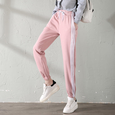 With velvet sport watch in autumn and winter winter female big fat code MM student casual pants