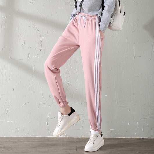 With velvet sport watch in autumn and winter winter female big fat code MM student casual pants