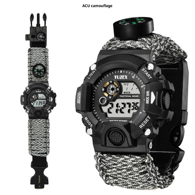 Multifunctional Parachute Cord Waterproof Watch Outdoor Survival Bracelet Sports Strap