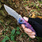 Stainless Steel Outdoor Tool Damascus Grain Folding Blade