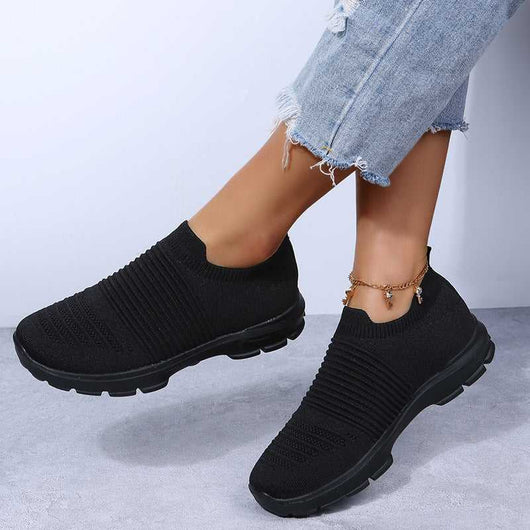 Knit Sock Shoes Women Comfortable Breathable Flats Shoes 