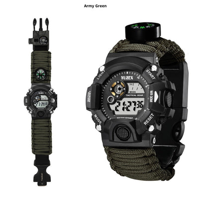 Multifunctional Parachute Cord Waterproof Watch Outdoor Survival Bracelet Sports Strap