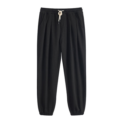 Sports Trousers Drawstring Ankle-tied Wide Leg Sweatpants Men