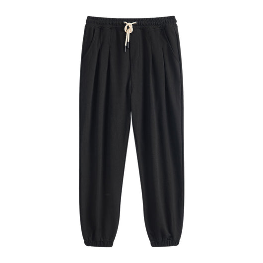 Sports Trousers Drawstring Ankle-tied Wide Leg Sweatpants Men