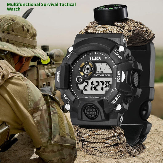 Multifunctional Parachute Cord Waterproof Watch Outdoor Survival Bracelet Sports Strap