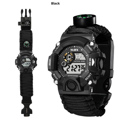 Multifunctional Parachute Cord Waterproof Watch Outdoor Survival Bracelet Sports Strap