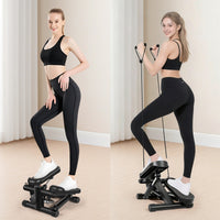 Mini Exercise Stepper With Resistance Bands And LCD Monitor Home Fitness Equipment