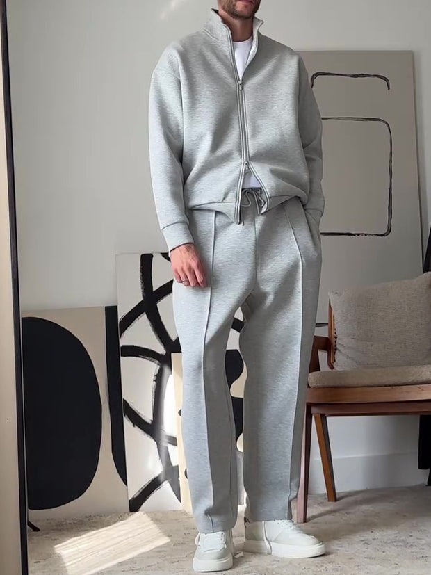 Men's Casual Zip-Up Jacket & Pants Set